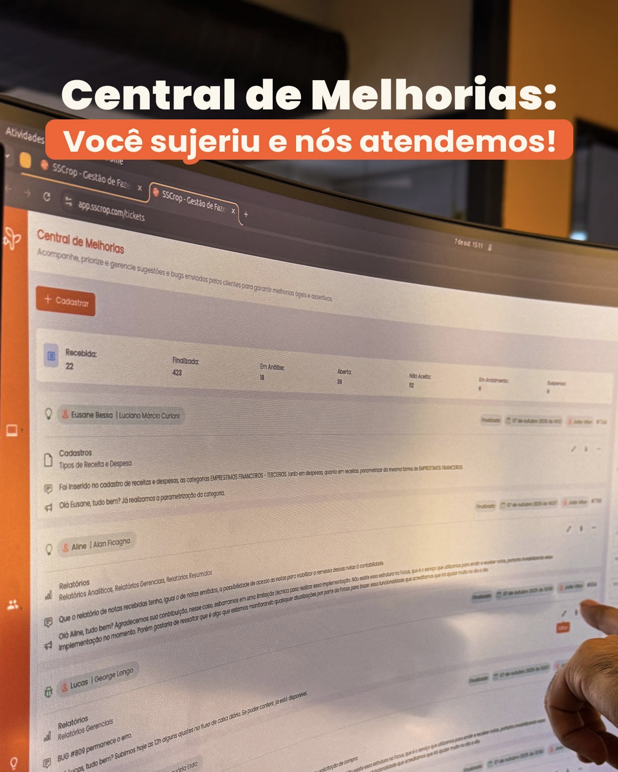 Central de melhorias