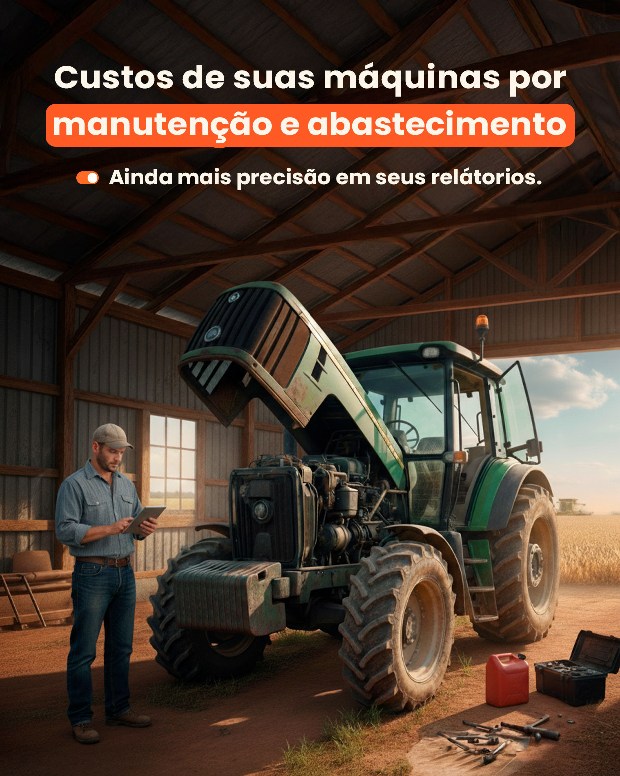 Custos de suas máquinas por manutenção e abastecimento