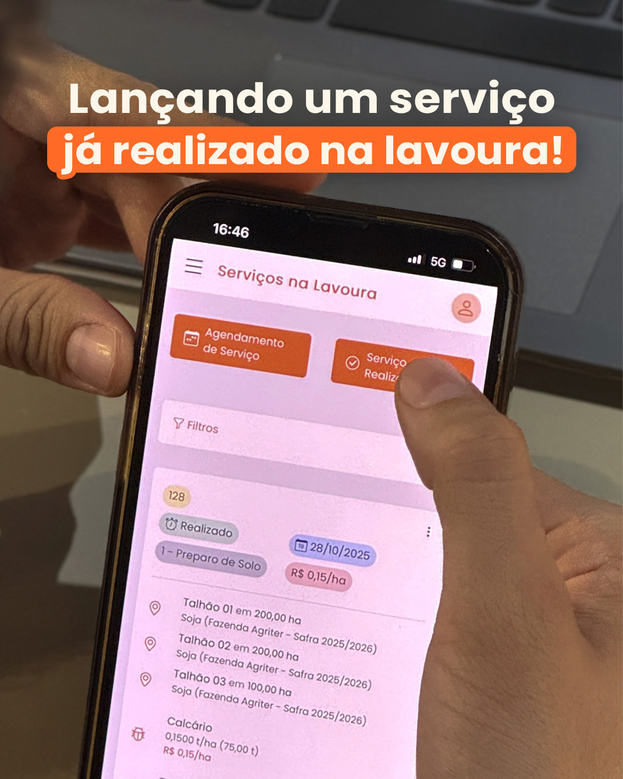 Lançamento de serviço já realizado