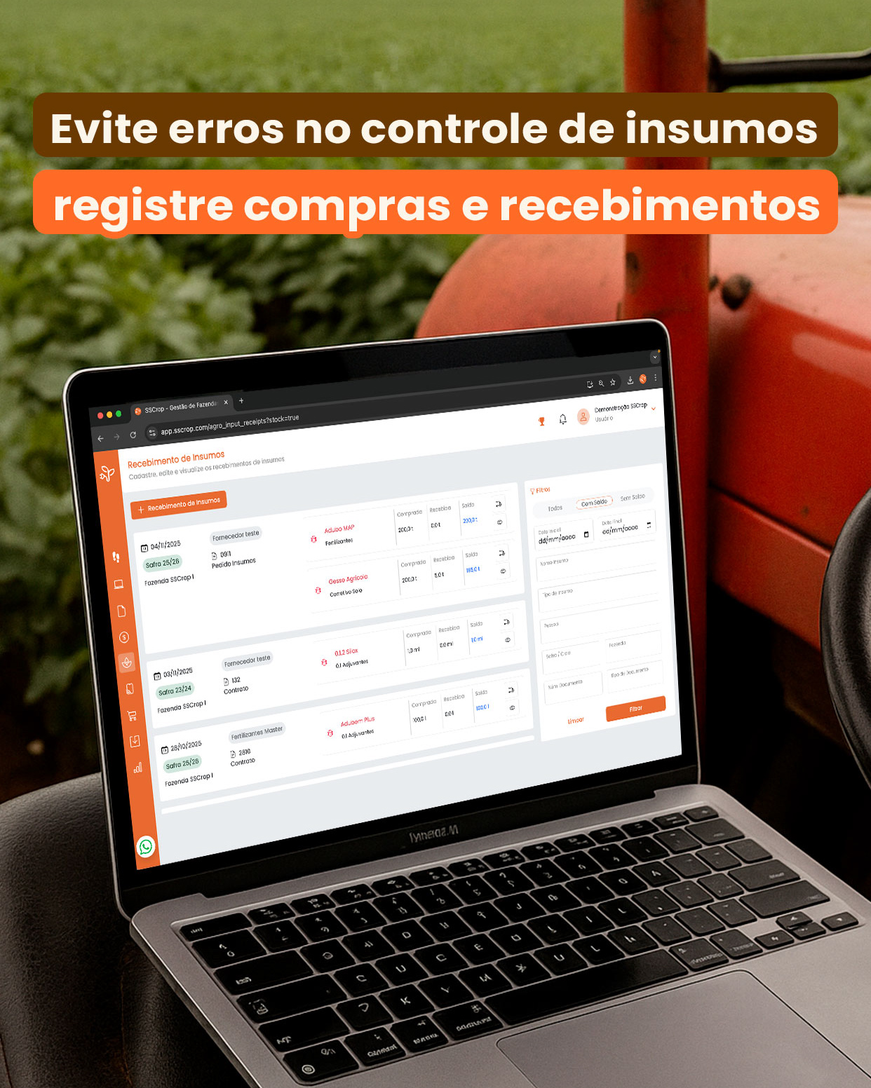 Evite erros no controle de insumos, registro compras e recebimentos